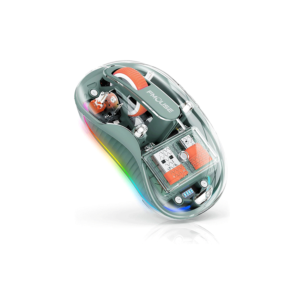 Fmouse M133 Wireless and Bluetooth Transparent Gaming Mouse RGB