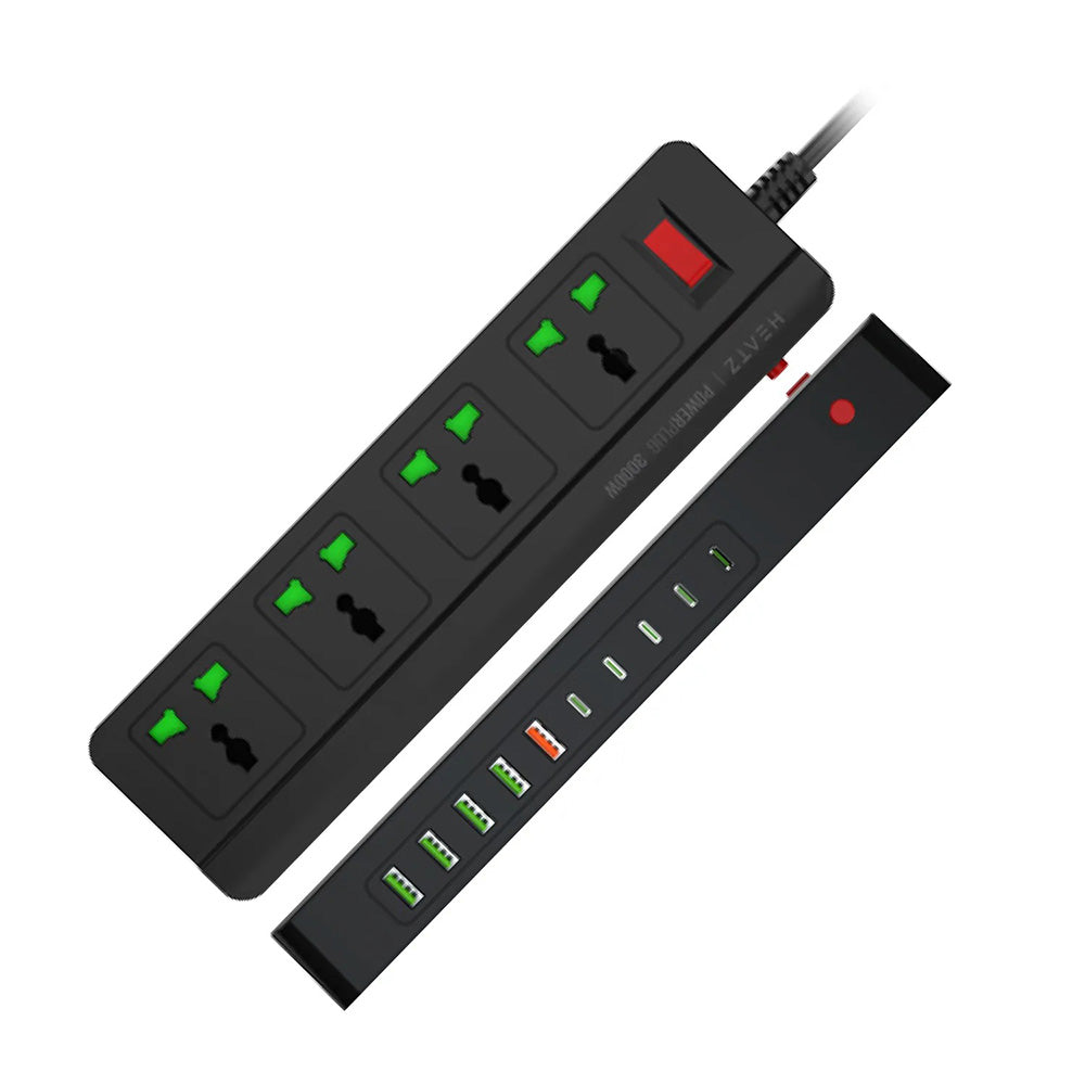 Heatz ZC618 4 Outlets Power Plug with 5 USB and 5 Type-C 3000Watt