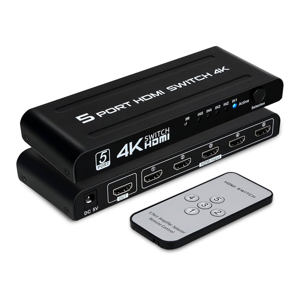 Traffic 4K Hdmi Switch 5 inputs and 1 output with Remote
