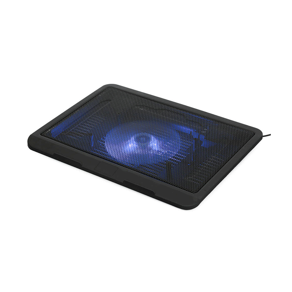 V19 Laptop Cooling Pad with 1 Fan Blue Light Compatible with 14-inch USB ports