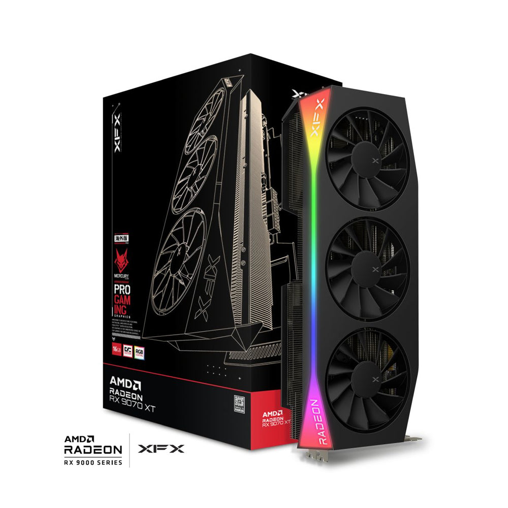 XFX Mercury AMD Radeon RX 9070XT 16GB OC Gaming Edition with RGB
