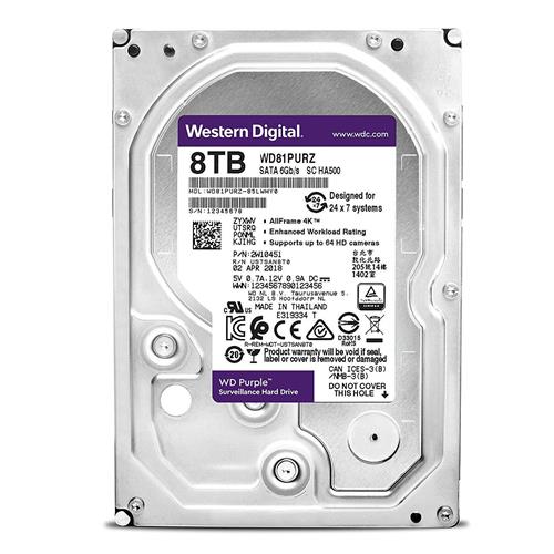WD Purple 3.5-inch HDD 8TB Pro Series WD8001PURP For Surveillance