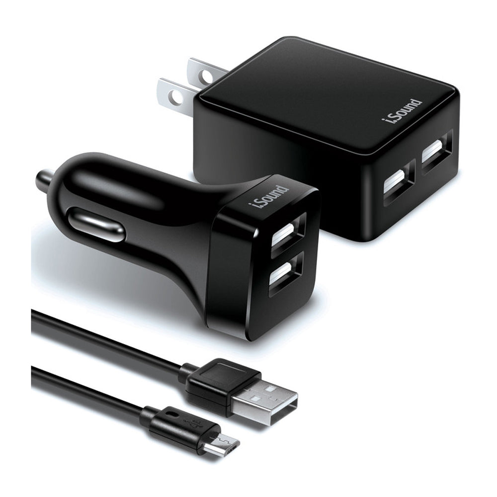 ISound Car Charger and Wall Adapter Kit 6857