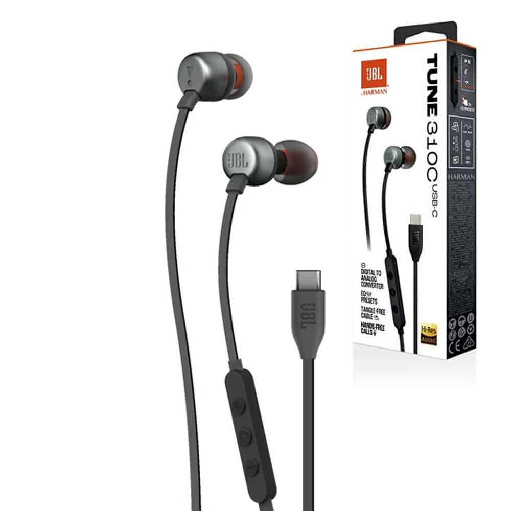 JBL Tune 310C Wired Earphones Black