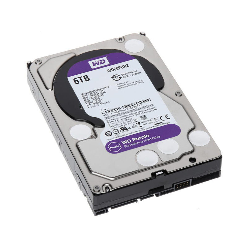 WD Purple 3.5-inch HDD 6TB WD64PURZ Purple for Surveillance
