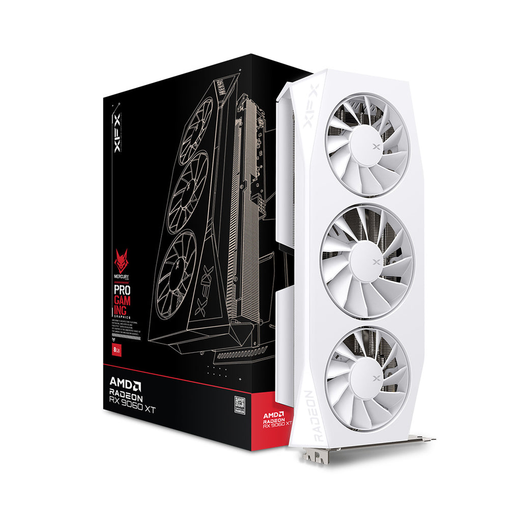XFX Mercury AMD Radeon RX 9060 XT OC Gaming Edition 16GB White
