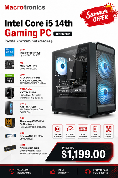 MacroPC Crucial V245 Intel i5 14th Gen Gaming PC